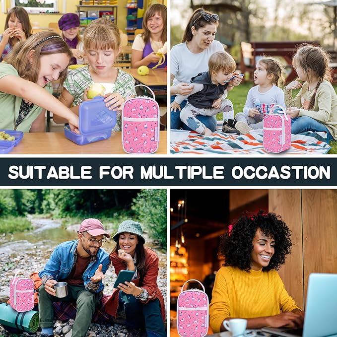 Yelocota Small Cooler Bag- Snack Bag- Insulated Lunch Bag for Kids- Lunch Thermal Bags- Exact Designed for Insulated Food Jar below 27oz-Lunch Tote Bag for Child,Men,Women