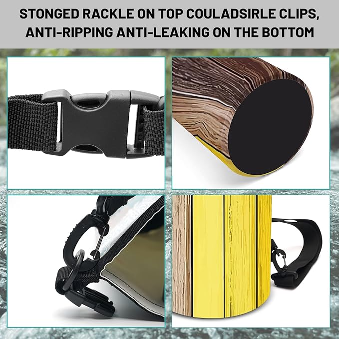 Waterproof Dry Bag,Roll Top Retro Rustic Barn Wood Small Waterproof Backpack 5L/10L/20L Floating and Lightweight Bags for Kayaking, Boating, Fishing, Swimming and Camping