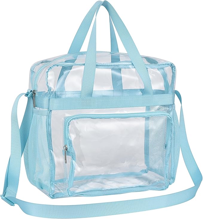 USPECLARE Clear Tote Stadium Approved, Security Travel & Gym Clear Bag for Work Sports Games Concerts