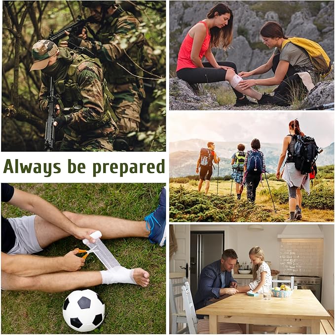 Survival First Aid Kit, 170 PCS Survival Kits,Trauma Kit with Essential Survival Gear Emergency Medical Supplies for Hiking Camping Backpacking Outdoor Adventure, Gifts for Christmas Him Dad Men