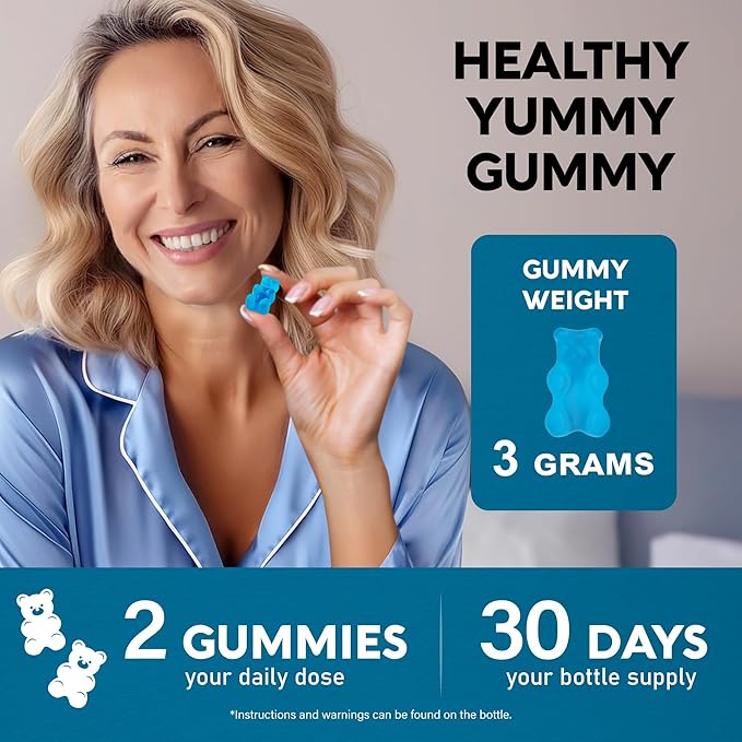 Stress Relief Support 500 mg - Relax, Calm & Sleep Support - Stress Gummies with L-Theanine | GABA | Ashwagandha | 5-HTP | Vitamin B6 & Magnesium - Sugar-Free, Vegan, Mixed Berry Flavor - 60 Gummies