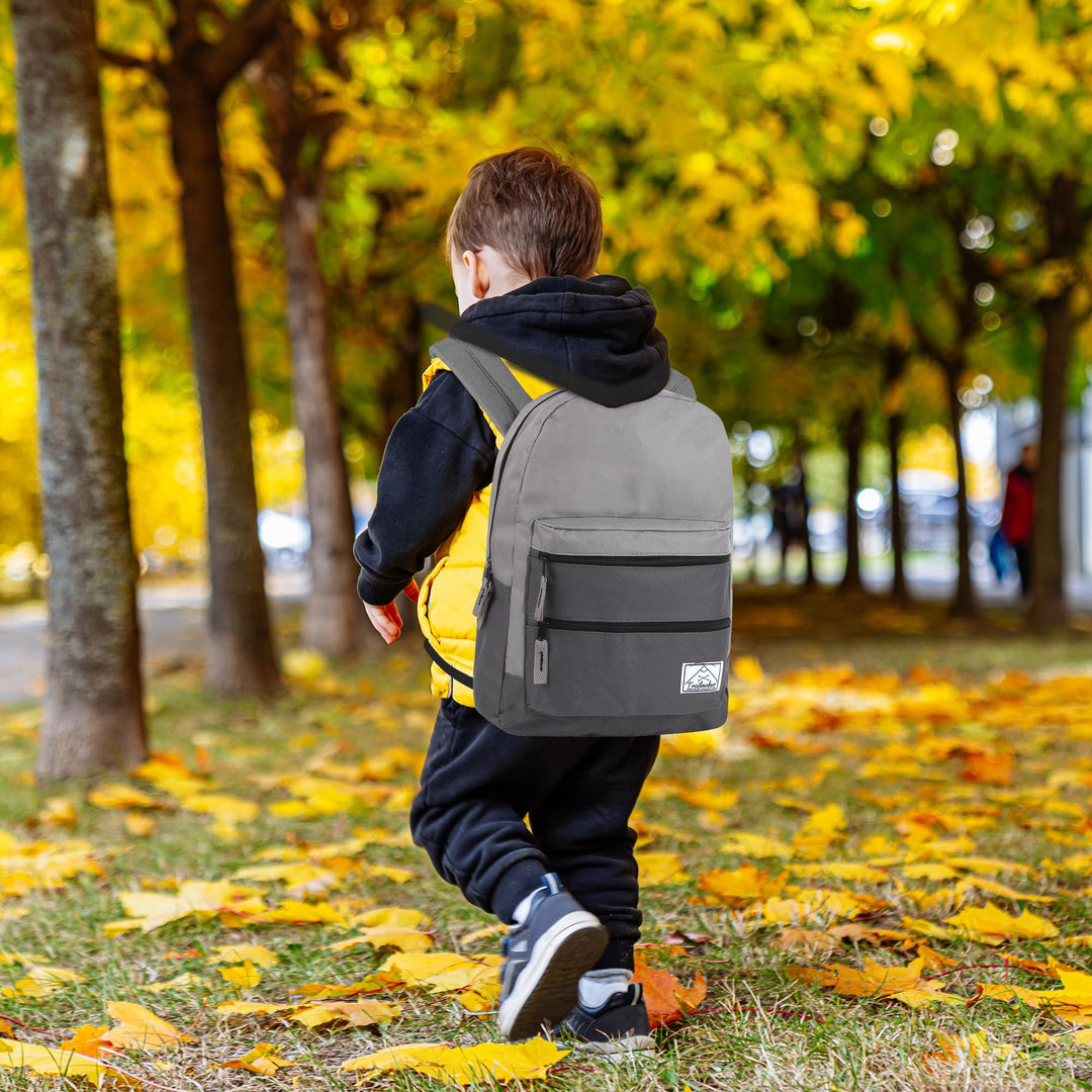 Trail maker Multi Pocket Multicolor Backpack with Adjustable Padded Straps (Grey)