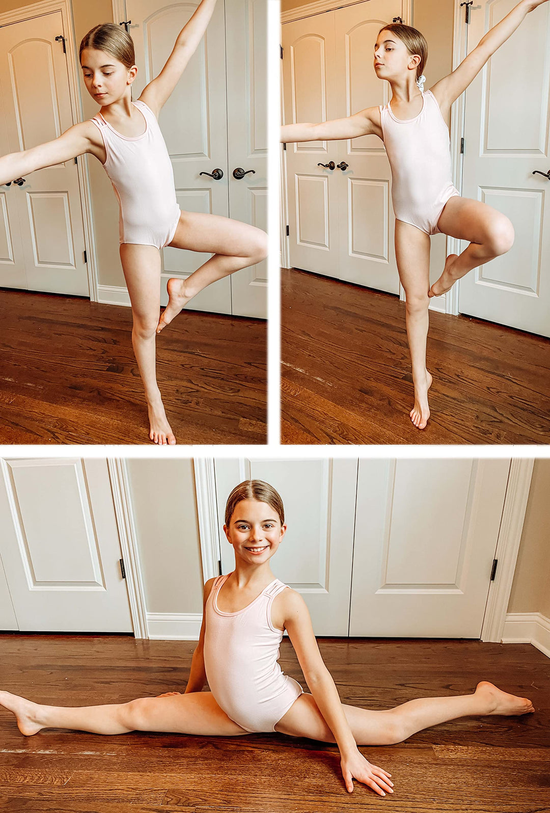 Arshiner Ballet Leotards for Girls Dance Outfits Crisscross Straps Sleeveless Camisole Tank Bodysiuts Pastel Pink 9-10 Years