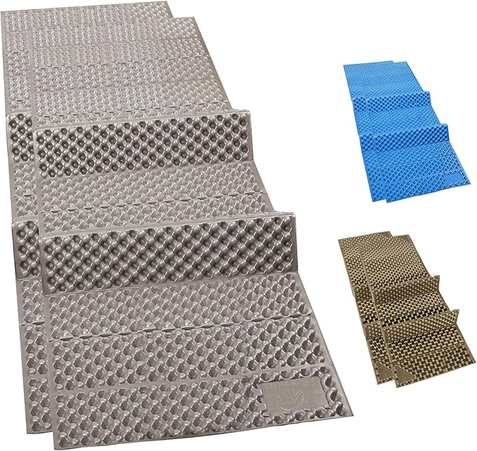 REDCAMP Foldable Foam Camping Pads for Sleeping, Waterproof Closed Cell Foam Camping Sleeping Pad - Ultra-Lightweight for Hiking & Backpacking, R-2.1 Insulated, Royal Blue/Grey/Green/Brown/Khaki