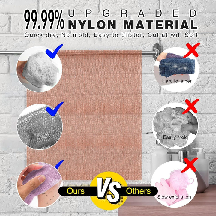 3-Piece African Exfoliating Shower Set | Bright Colors for Smooth Skin