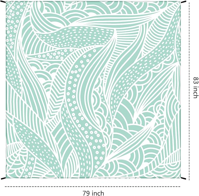 Beach Blanket Waterproof Sandproof Beach Mat 79" X 83" /10'x9'for 2-8 Adults Quick Drying Outdoor Picnic Mat Beach Accessories for Travel, Camping, Hiking