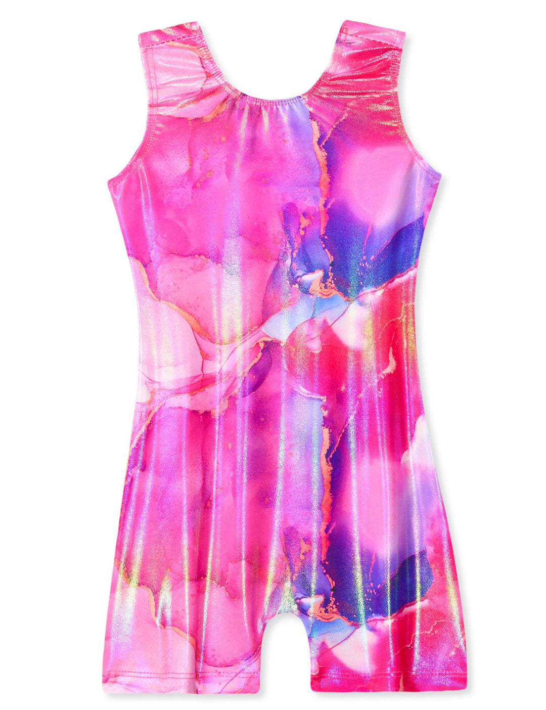 Domusgo Girls Leotard for Gymnastics Size 5-6 Years Old Pink Gold Tank Unitards One Piece Tumble Outfits