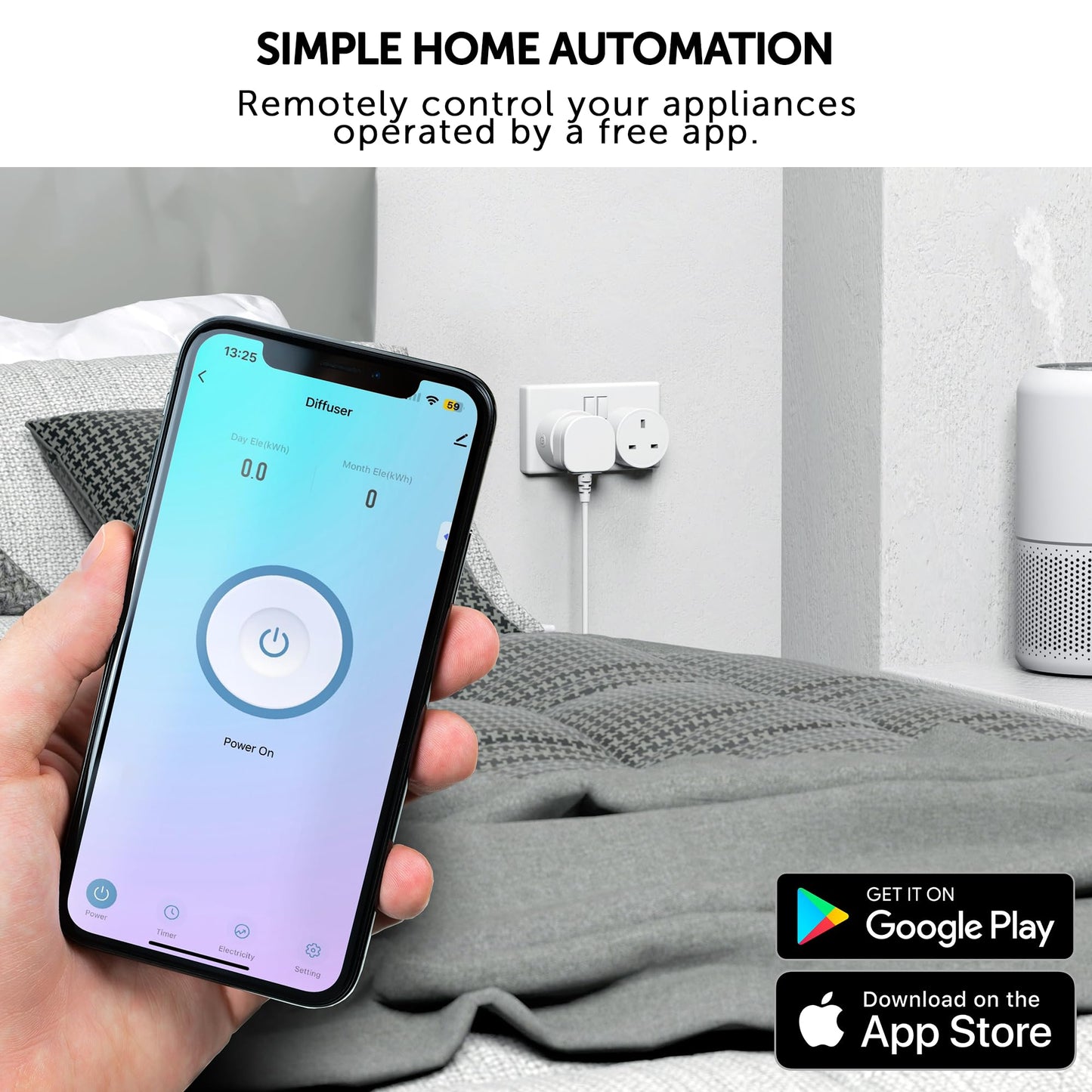 Defender Smart Plug WiFi - Alexa & Google Home Compatible Wireless Voice Controlled Outlet - Remote Control Timer Socket for Home Automation - Smart Wifi Socket