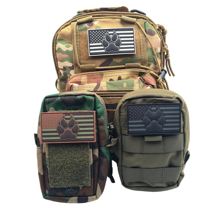 American K9 Patch Tactical PVC Badge Compatible with Velcro Dog Patches for Harness - Service Dog Patches, K9 Patches, Dog Vest Patches, Patches for Hats (All Black)