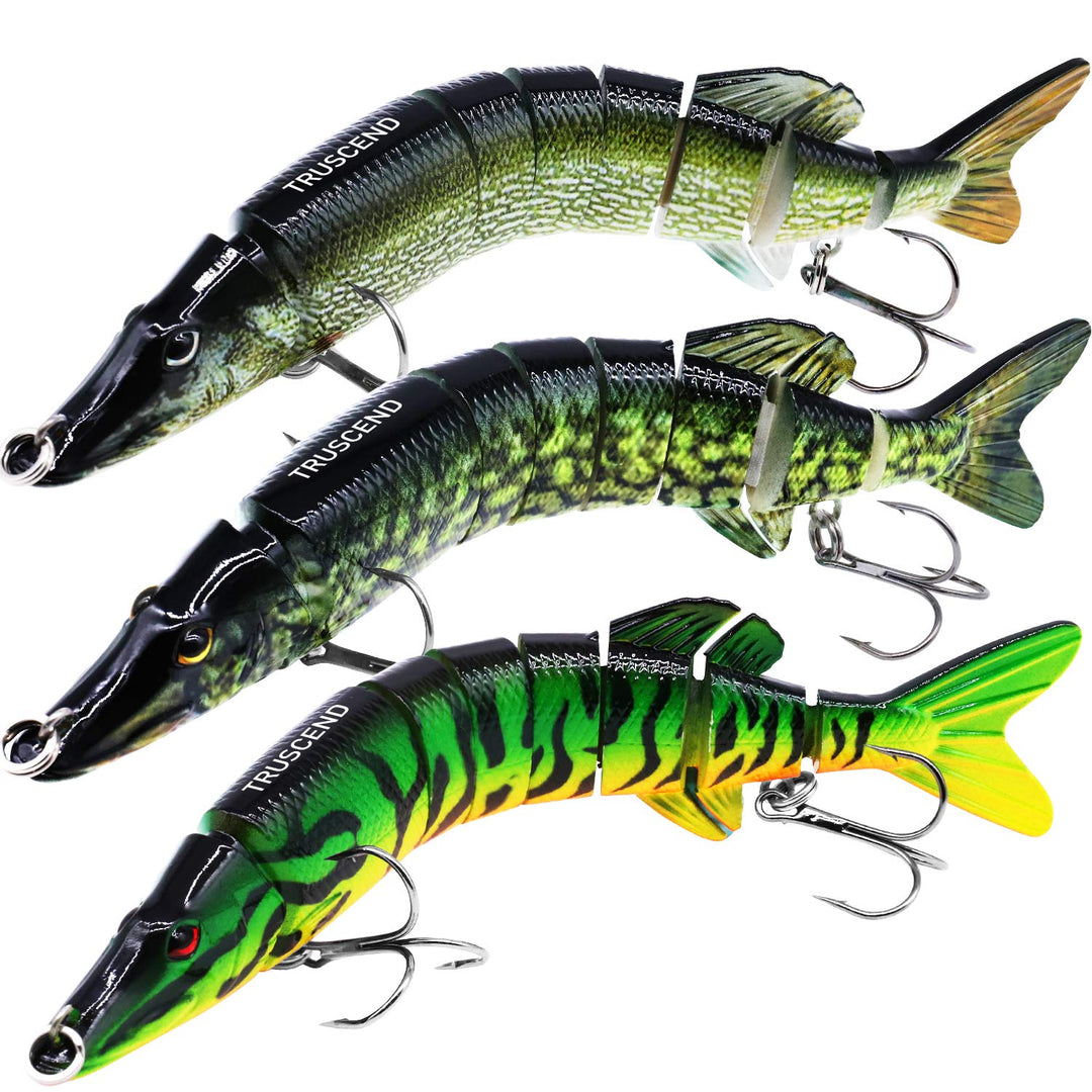 TRUSCEND Fishing Lures for Bass Trout Segmented Multi Jointed Swimbaits Slow Sinking Swimming Lures for Freshwater Saltwater Fishing Lures Kit