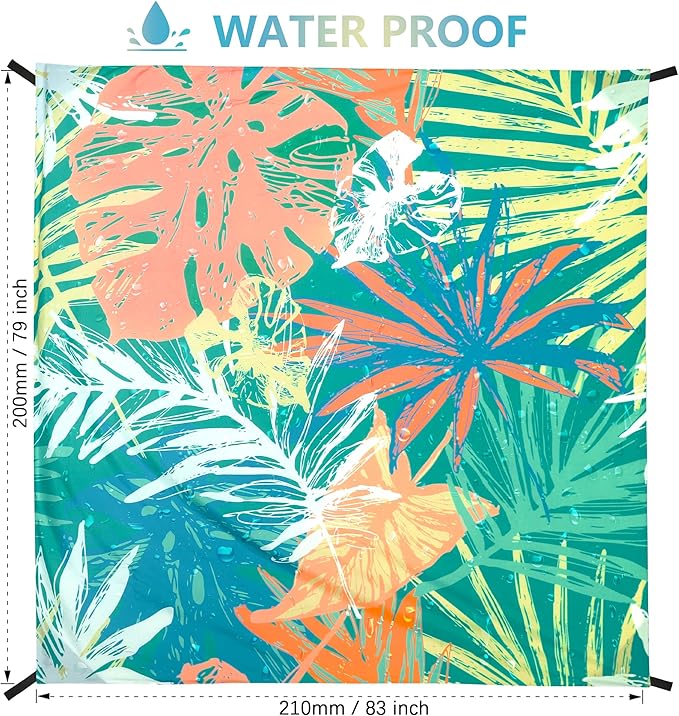 AISPARKY Beach Blanket Waterproof Sandproof Quick Drying Beach Mat Extra Large Outdoor Picnic Blanket for Travel Camping Hiking