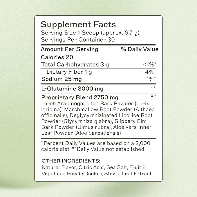 Amy Myers MD Leaky Gut Revive Powder for Gut Repair -L Glutamine, Slippery Elm -Supports Constipation, Diarrhea, Bloating, Heartburn, SIBO -Licorice & Marshmallow Root -Strawberry Lemonade- 7.09 Oz