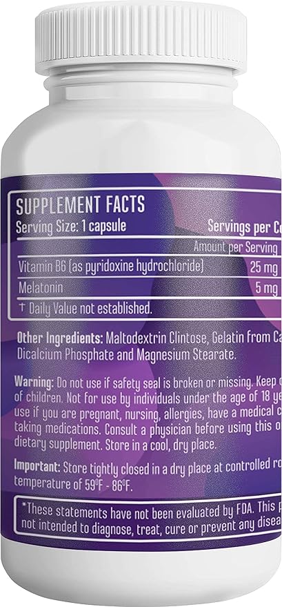 Berry Gen: Sleep Aid Supplement with Melatonin and Vitamin B6-60 Capsules - Natural Formula - Supports Heart Health and Helps Deeper, Restful Sleeping - Made in The USA