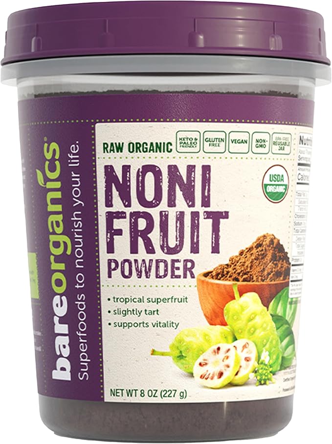 BareOrganics Noni Fruit Powder, 8 Ounce