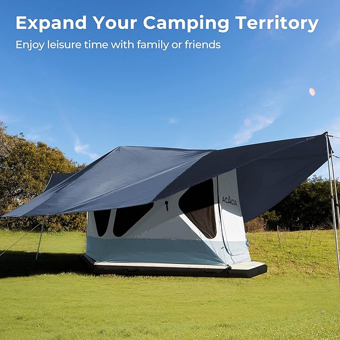 ACACIA Canopy XL for Space Acacia Camping System, PU2000 Waterproof Camping Tarp for 4 Season Camping, UPF50+ Sunproof Tent Tarp with 4 Telescoping Poles, Carry Bag, Star Night