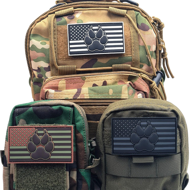 American K9 Patch Tactical PVC Badge Compatible with Velcro Dog Patches for Harness - Service Dog Patches, K9 Patches, Dog Vest Patches, Patches for Hats (Black White - Glow Dark)