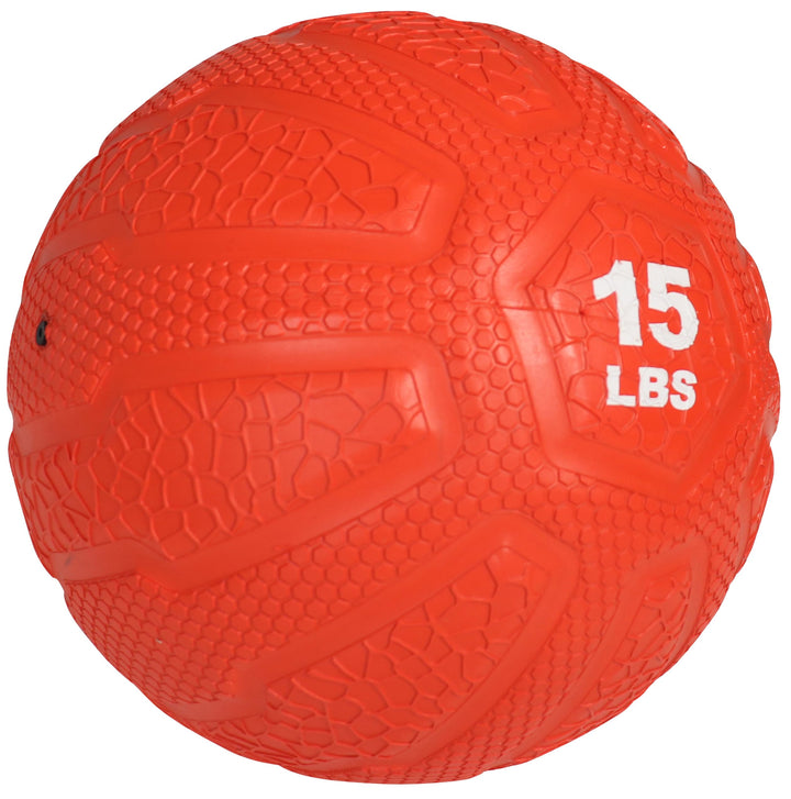 PRISP Weighted Rubber Medicine Ball - Weight Ball for Strength Exercises and Fitness Workouts, 15 lbs