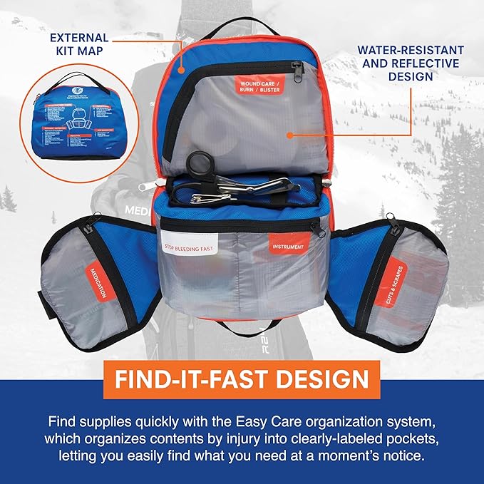 Adventure Medical Kits Mountain Series Medical Kit - Explorer - Emergency Medical First Aid Kit - For 4 People for 7 Days - Comes with a Trauma Pad, Medicine, Guide Book & More