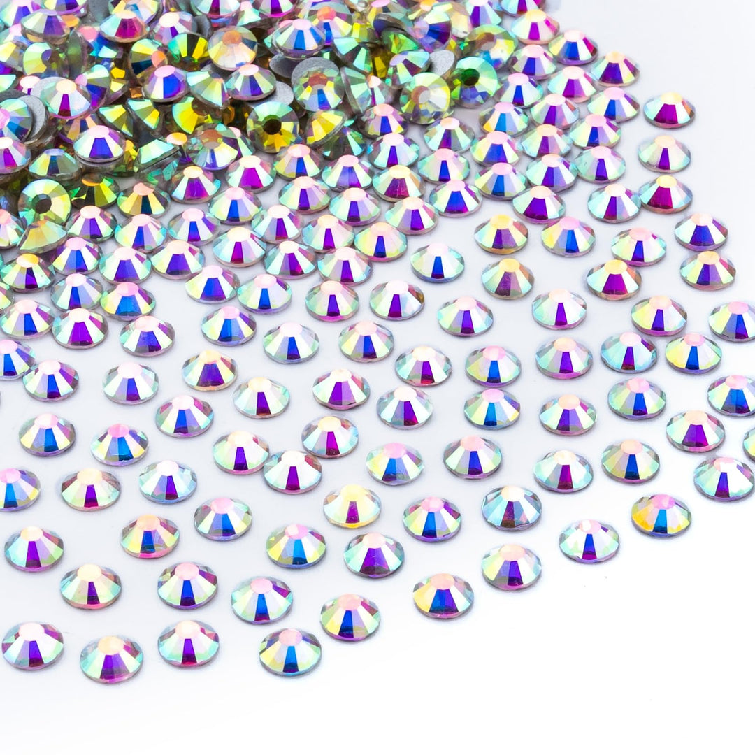 288Pcs Crystal Ab Crystal Rhinestones,Glass Flatback Rhinestones Gemstones For Nail Face Makeup Art Crafts Clothes Decoration -(