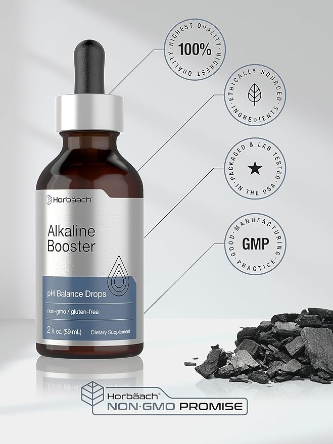 Horbaach Alkaline Water Drops | 2 fl oz | pH Balance Supplement | Booster with Minerals | Non-GMO & Gluten Free