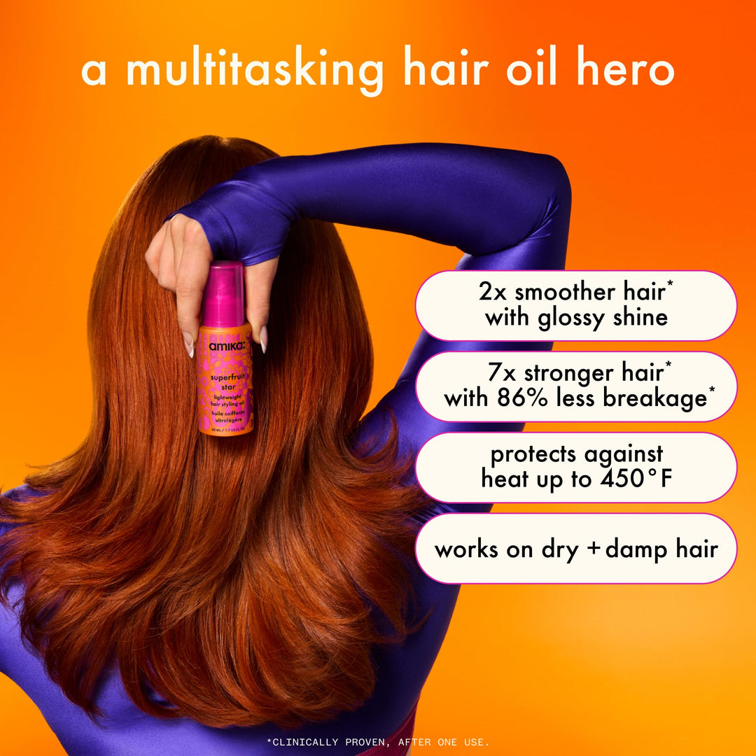 amika superfruit star lightweight hair styling oil