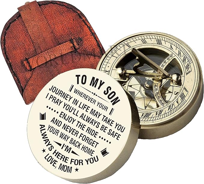 Personalized Compass, Gift for Son, to Our Son, Mom to Son, Dad to Son, Boyfriend, for Customized Compass