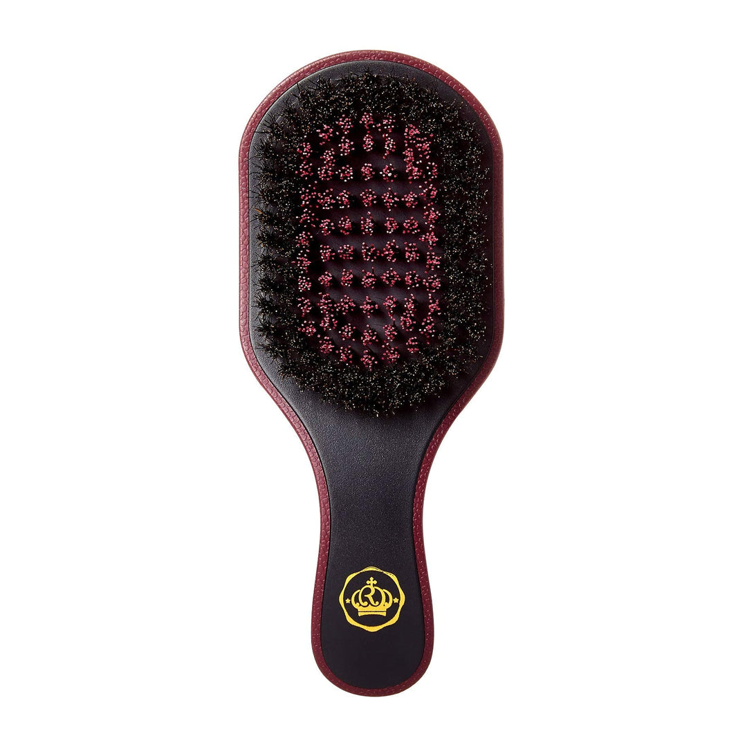 Red Premium X Bow Wow Medium Hard Hair Brush For Men 360 Wave Brush 2 Bristles In 1 Mixed Boar Brush (Club Brush)