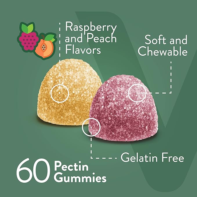Magnesium Citrate Gummies for Adults & Teens - Extra Strength 170mg, Supports Calm Mood, Optimal Relaxation, Muscle Function - Vegan, Gelatin Free - Tasty Chewable Raspberry & Peach Flavored Gummy
