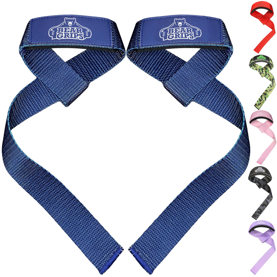 Bear Grips Lifting Straps Gym, Wrist Straps for Weightlifting, Gym Straps, Weightlifting Straps, Deadlift Straps, Weight Lifting Straps for Men, Weight Straps Lifting Women, 2 Lifting Strap Navy Blue