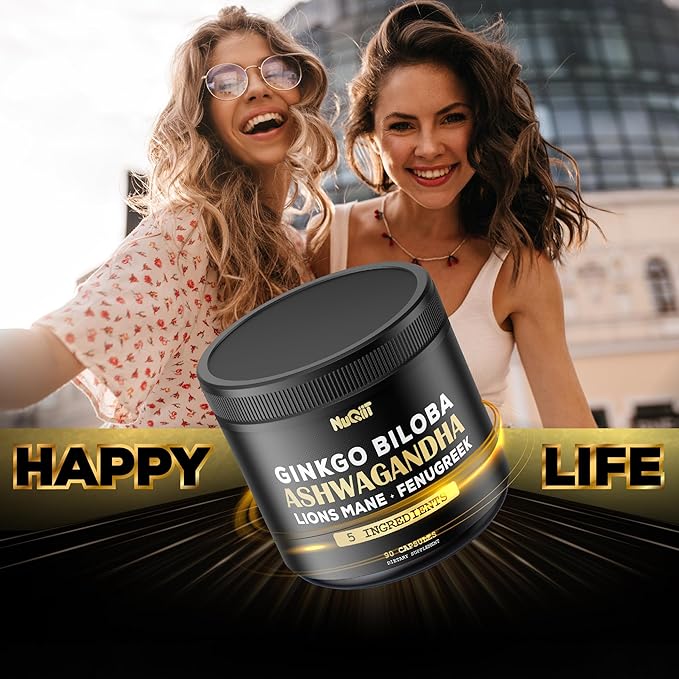 Ashwangdha Capsules 4000mg Fenugreek Seed 2000mg Ginkgo Biloba 2000mg & More - Apple Cider Vinegar, Bladderwrack - Support Brain Health, Comfortable Mind & Immune System - 90 Vegan Capsules