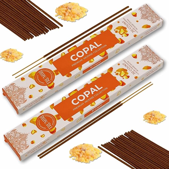 Copal Incense Sticks - Total 40 Insence-Sticks - Dual Pack of 20 Insense - Inciensos - Inscents - Natural Non Toxic Ingredients - Incents - Incence - Inscense - Insents