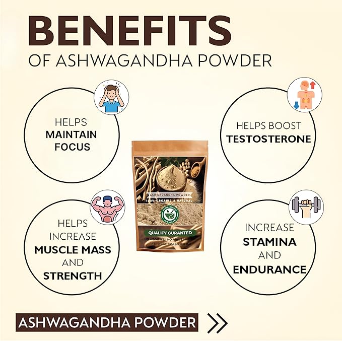 Ashwagandha Root Powder | Withania somnifera | Enhance Energy & Support Vitality (8.8 OZ | 250 gm)