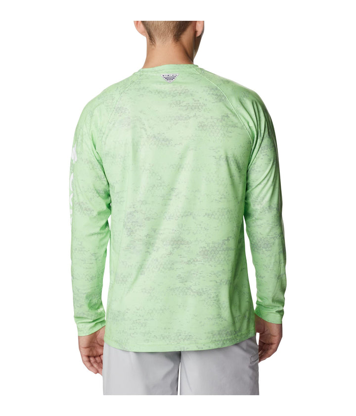 Columbia Men's Terminal Deflector Printed Long Sleeve, Green Mamba PFG Camo, Medium
