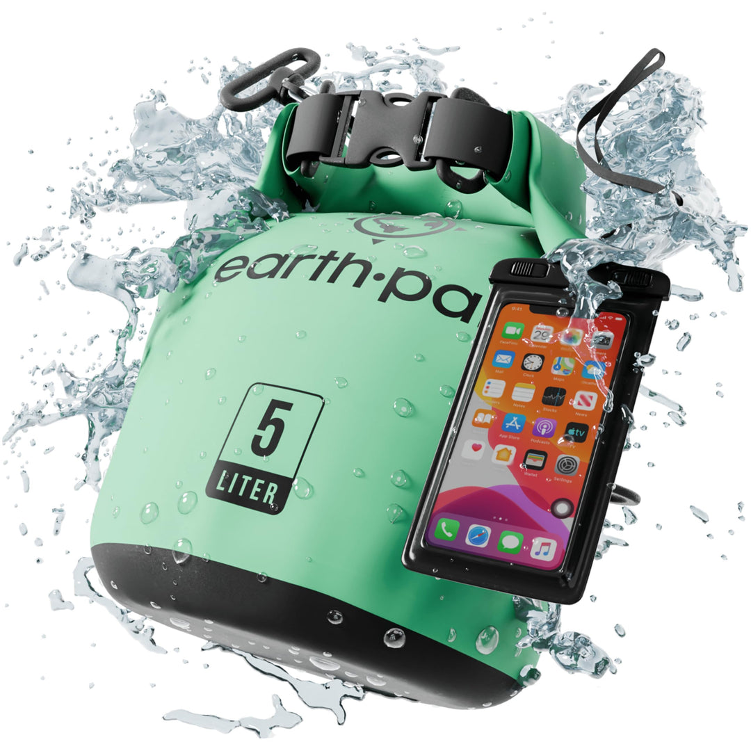 Earth Pak Waterproof Dry Bag - Roll Top Waterproof Backpack Sack Keeps Gear Dry for Kayak with Waterproof Phone Case