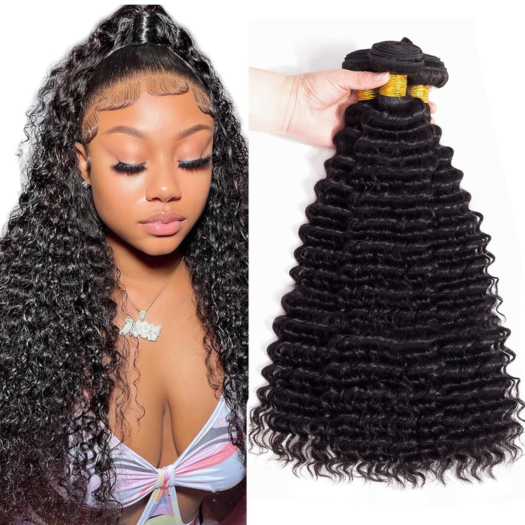 12A Deep Wave Bundles Human Hair Pineapple Wave 3 Bundles 18'' 20'' 22'' 300G 100% Unprocessed Virgin Brazilian Deep Wave Human