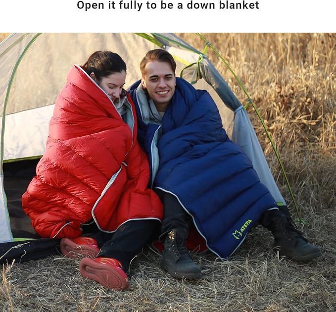 ATEPA Down Sleeping Bag for Adults, 650FP Ultralight 3 Season Compact Packable Sleeping Bag with Compression Sack for Camping Backpacking Hiking
