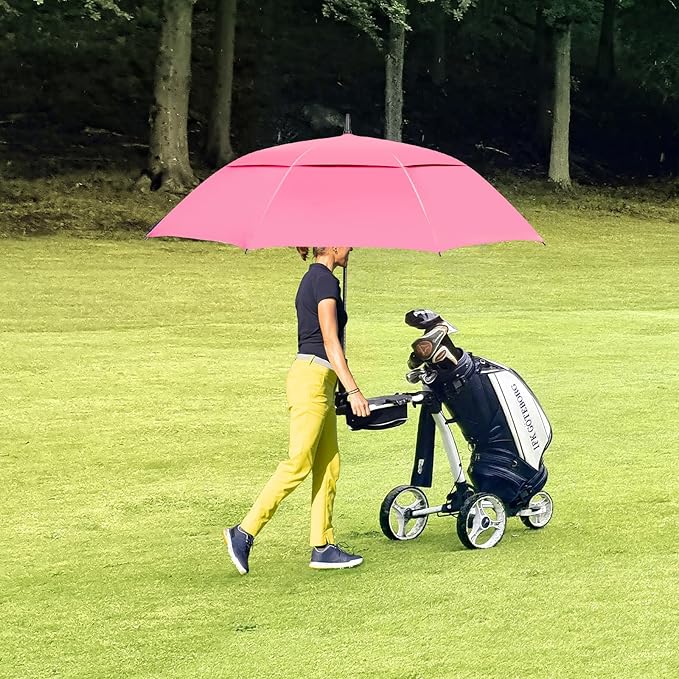 Auto Open Golf Umbrellas 62/68/72 Inch Extra Large Oversize for Business & Home, Ventilated Double Canopy Windproof Waterproof Stick Umbrella for Rain & strong wind