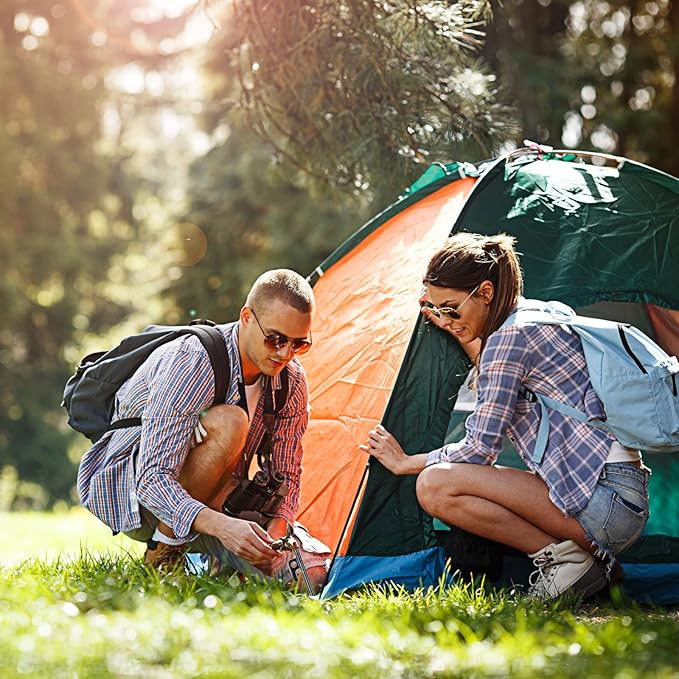 12PCS Tent Stakes Heavy Duty, 16Inch Metal Camping Stakes Tent Pegs for Outdoors Mountain-Climbing Camping Hiking