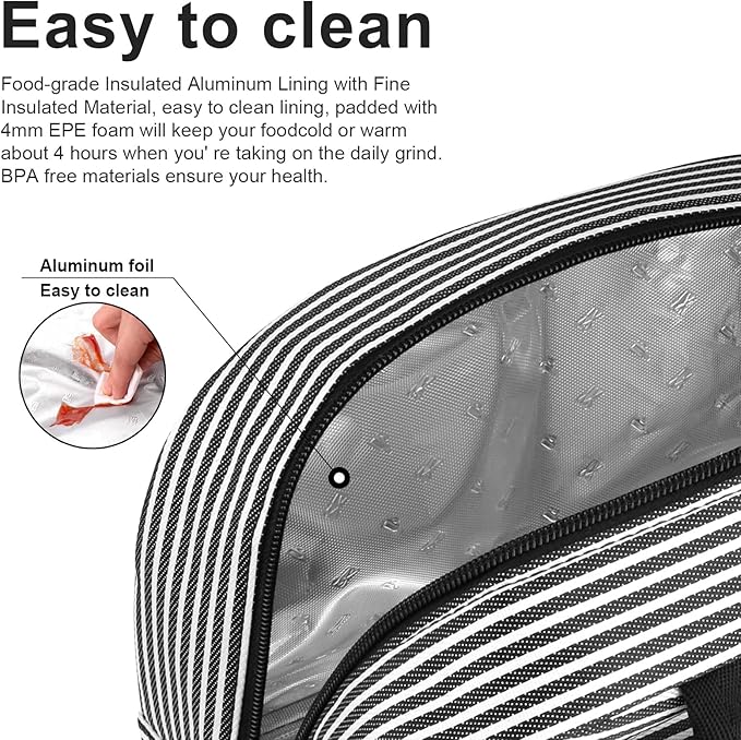 BALORAY Lunch Bag for Women Men Insulated Lunch Box for Adult Reusable Lunch Tote Bag for Work, Picnic or Travel