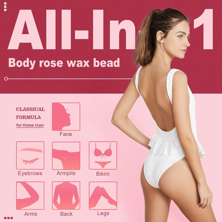 1Lb Hard Rose Wax Beans | Full Body Hair Removal | Refill for Wax Warmer