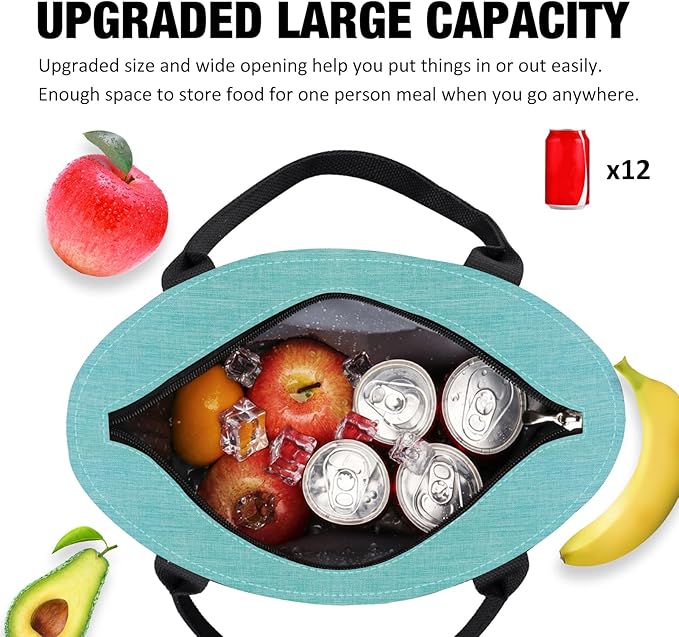 Aosbos Lunch Bag Lunch Box for Women Adult Insulated Lunch Cooler Bag Thermal LunchBox Lunch Tote Bolsa Termica Almuerzo Lonchera, Green