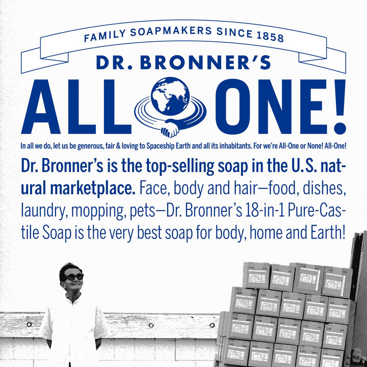 Dr. Bronner's Peppermint Pure-Castile Soap | 8 Oz Organic Liquid | Vegan & Multi-Use