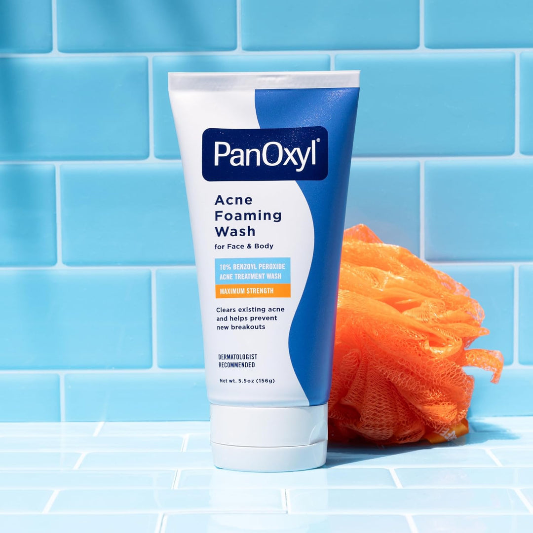 PanOxyl 10% Benzoyl Peroxide Acne Foaming Wash | Maximum Strength, 5.5 Oz