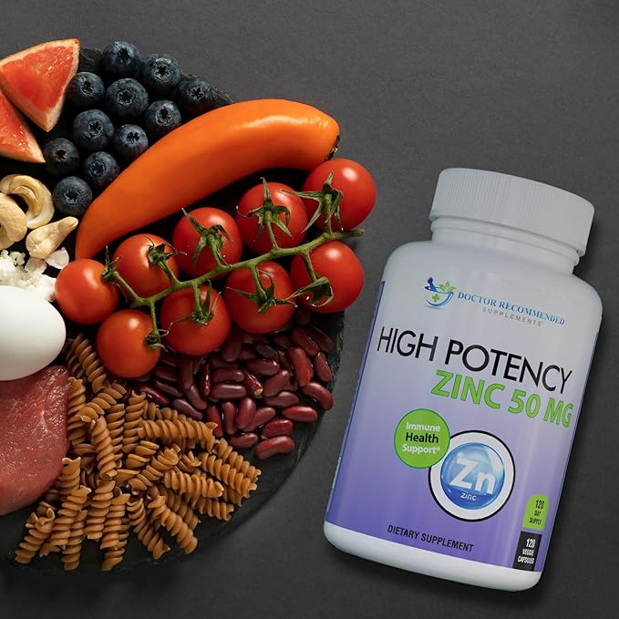 Zinc 50mg - Zinc Picolinate Immune Health Support Supplement 120 Veggie Capsules for Adults and Kids Vitamin, Well-Absorbed High Potency Pure Zinc Supplements - 50mg Per Serving