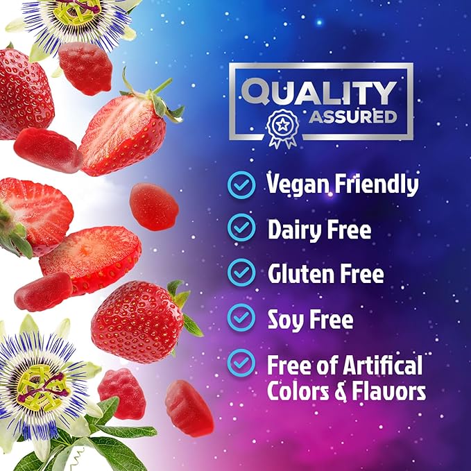 Sleep Gummy 8mg Melatonin - Extra Strength Sleep Support with 20mg Passiflora, Natural Sleeping Gummies for Adults, Vegan & Non-GMO, Melatonin Supplement for Restful Sleep Women & Men - 60 Gummies