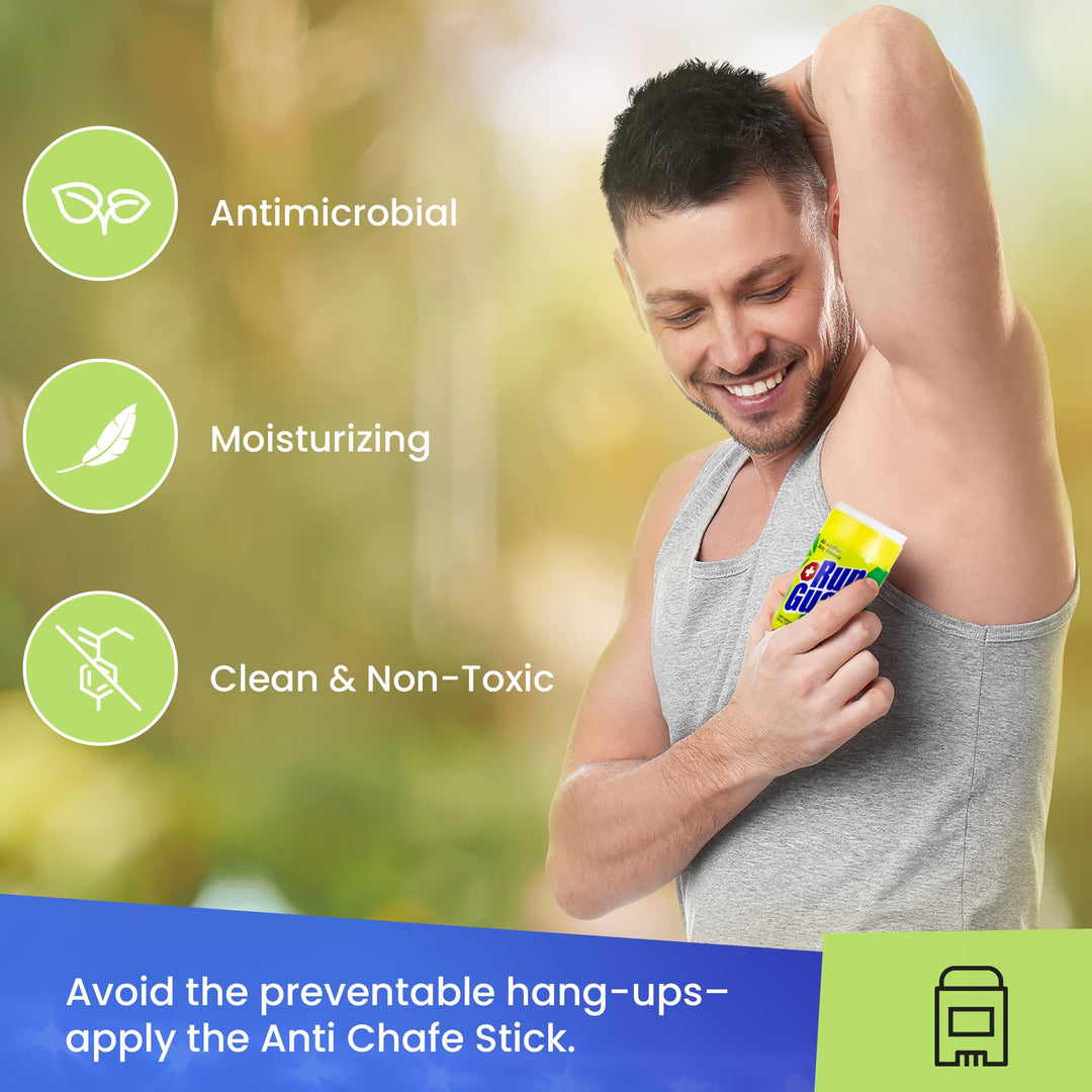 Anti-Chafing Stick - Made with 100% Plant-Based Ingredients Plus Beeswax. Works for All Distance Runners from 5K Walks/Runs to 100 Mile Ultra Marathons (0.6oz - pack of 4)