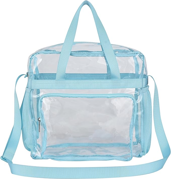 USPECLARE Clear Tote Stadium Approved, Security Travel & Gym Clear Bag for Work Sports Games Concerts