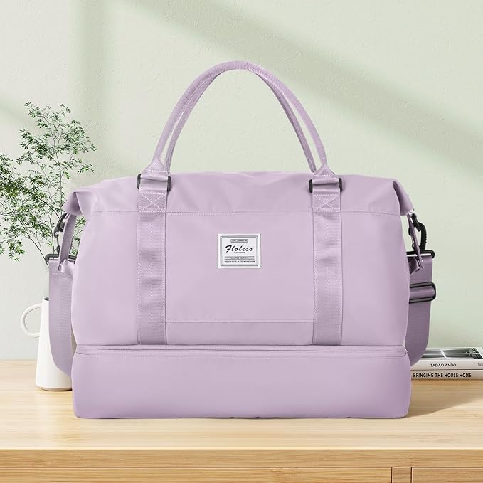 Travel Duffel Bag,Sports Tote Gym Bag,Shoulder Weekender Overnight Bag for Women