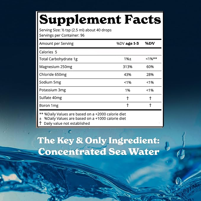 Concentrated Trace Mineral Drops |Contains 72+ Minerals| Lab-Tested for Purity | Supports Digestion, Aids Muscle Recovery, and Boosts Energy | 2-Month Pack with 96 Servings