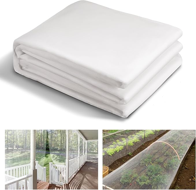 Stronger Garden Mesh Netting - 10 x 33 ft PPT Nano Bird Net Barrier, Mosquito Netting Screen for Outdoor Plants Vegetables Patios Balconies Terraces, Shading Rate 20% (White)